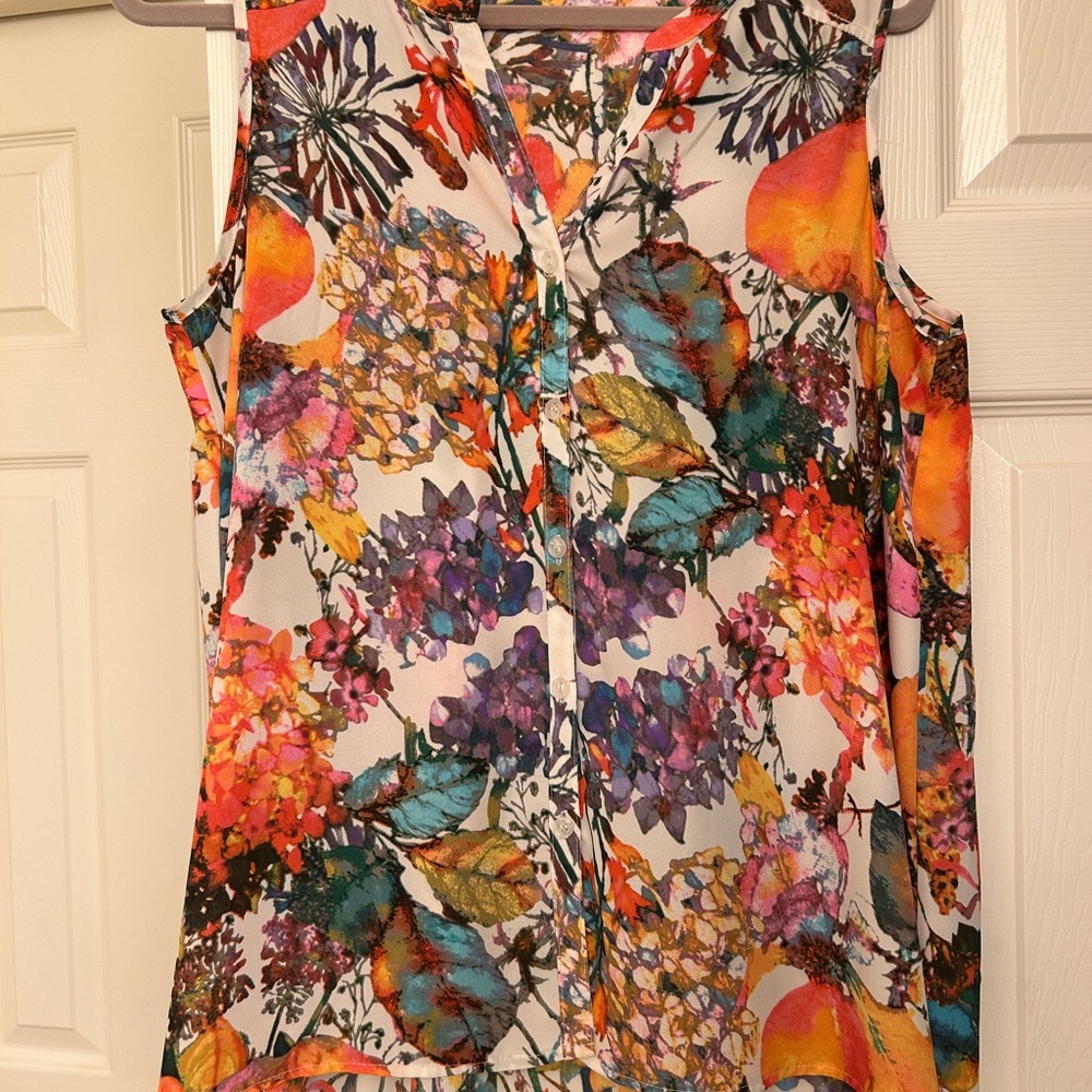 Spense Multicolor Floral Sleeveless Blouse